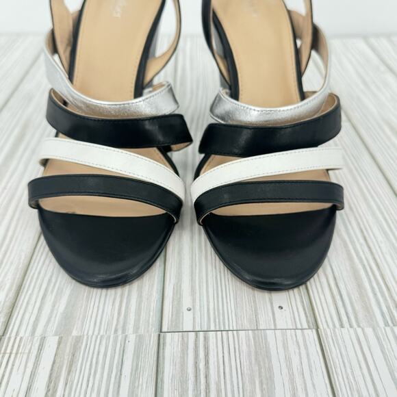 Botkier Sera colorblock caged block heel ankle strap dress sandals black 8.5 - Picture 7 of 15